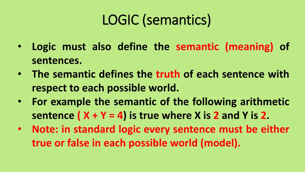 logic semantics logic semantics