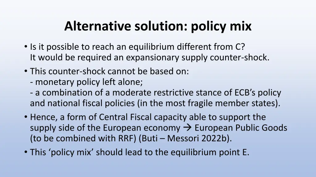 alternative solution policy mix