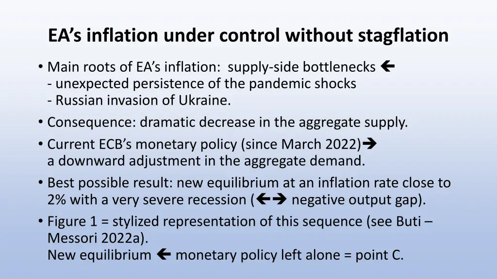 ea s inflation under control without stagflation