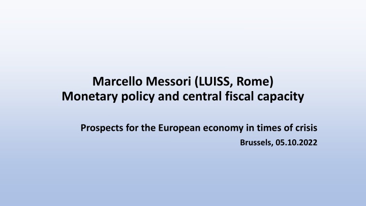 marcello messori luiss rome monetary policy