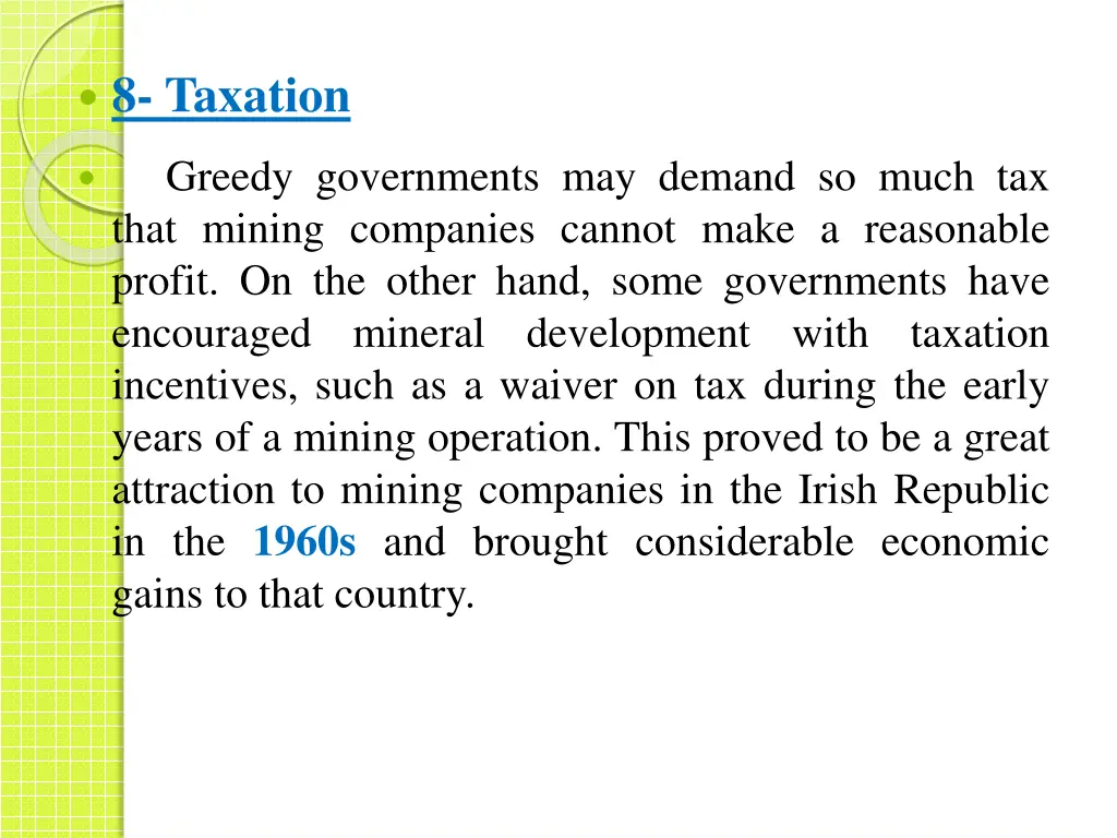 8 taxation