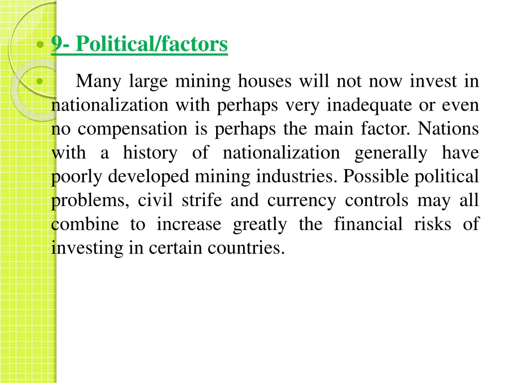 9 political factors