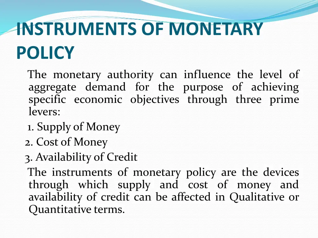 instruments of monetary policy the monetary
