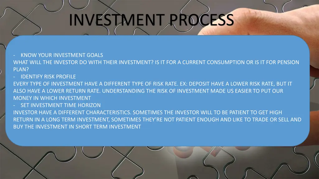 investment process 1