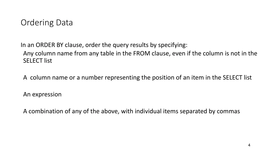 ordering data 2
