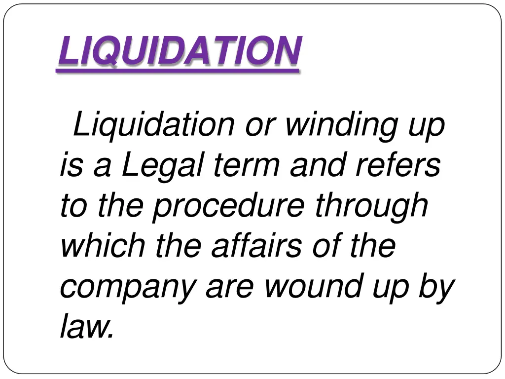 liquidation