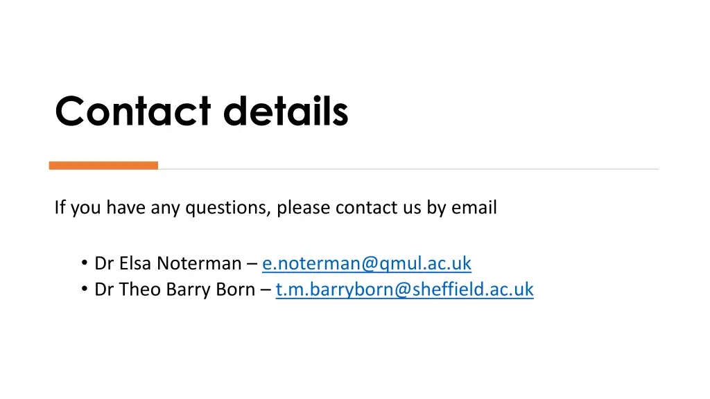 contact details