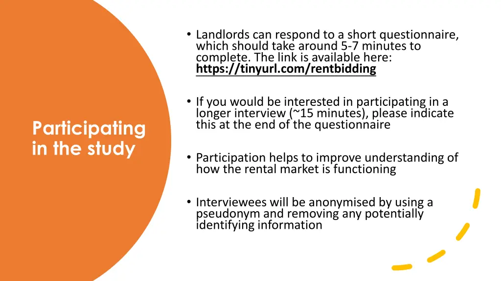 landlords can respond to a short questionnaire