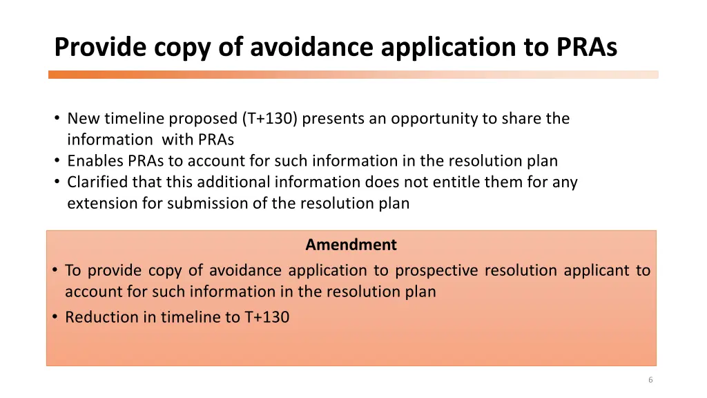 provide copy of avoidance application to pras