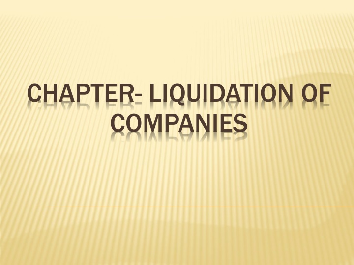 chapter liquidation of companies