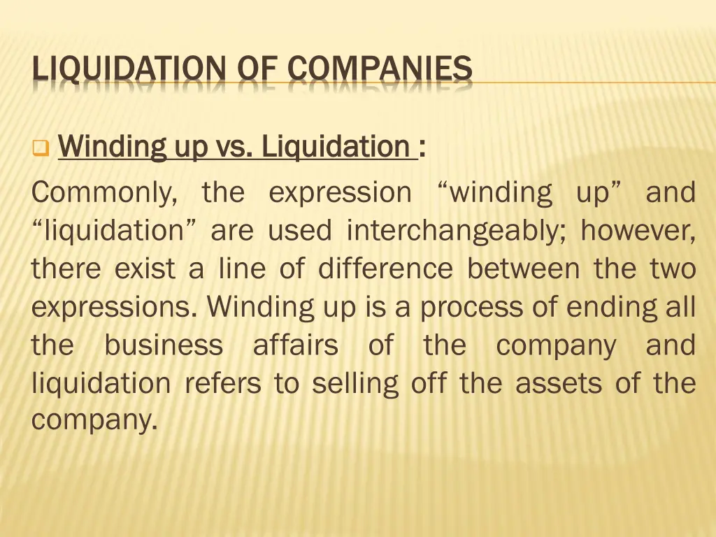 liquidation of companies 2