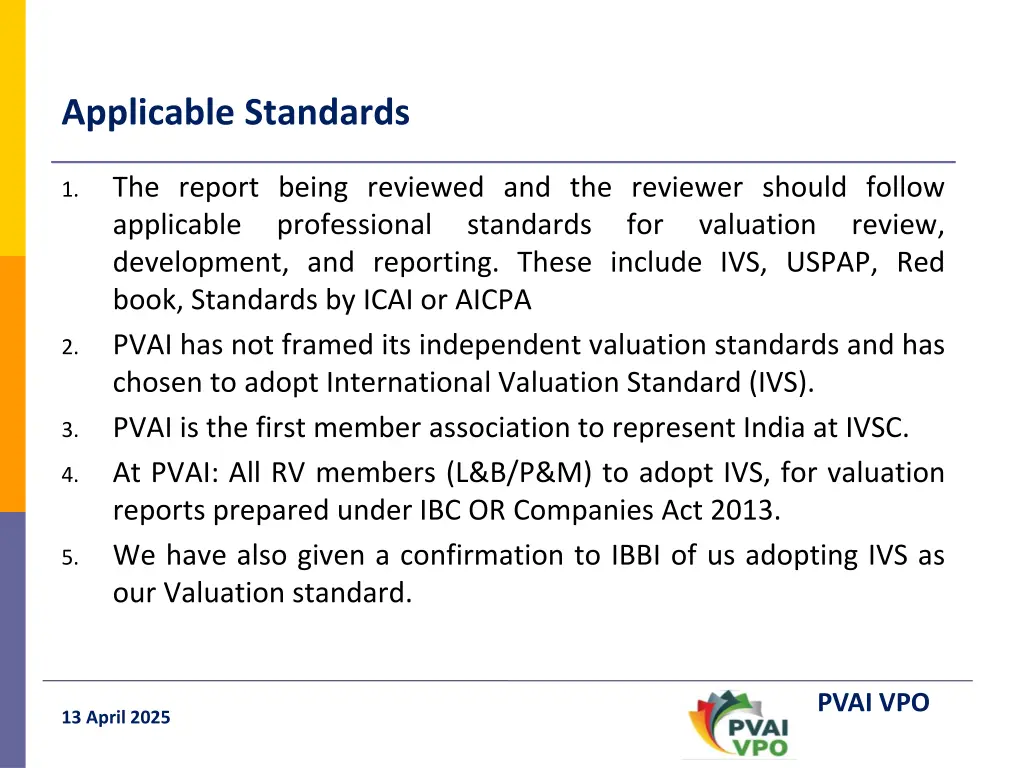 applicable standards