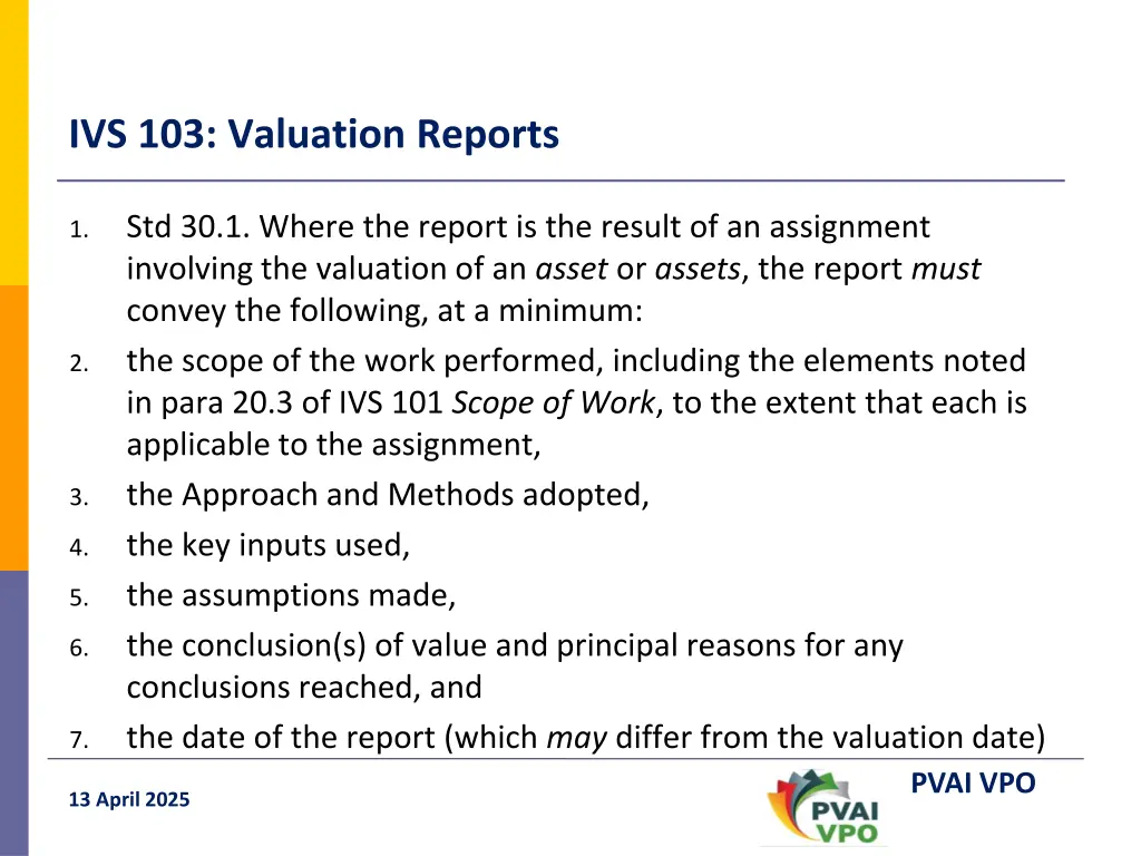 ivs 103 valuation reports