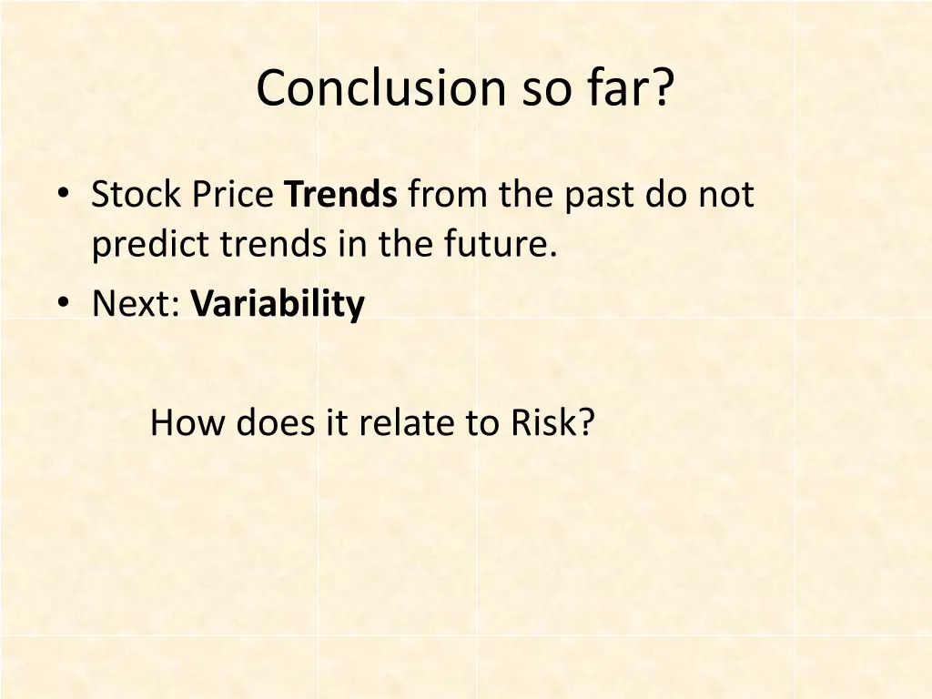 conclusion so far