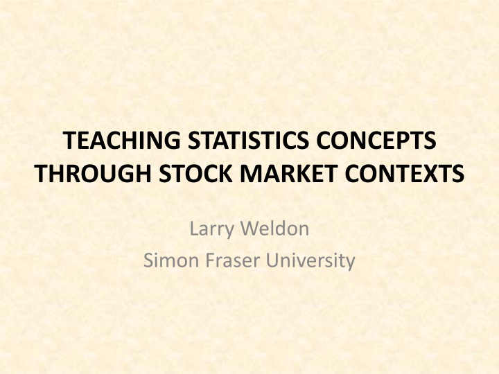 teaching statistics concepts through stock market