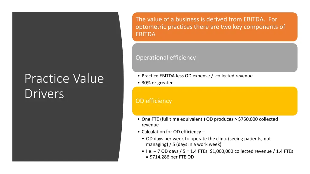 the value of a business is derived from ebitda