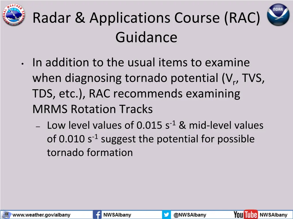 radar applications course rac guidance
