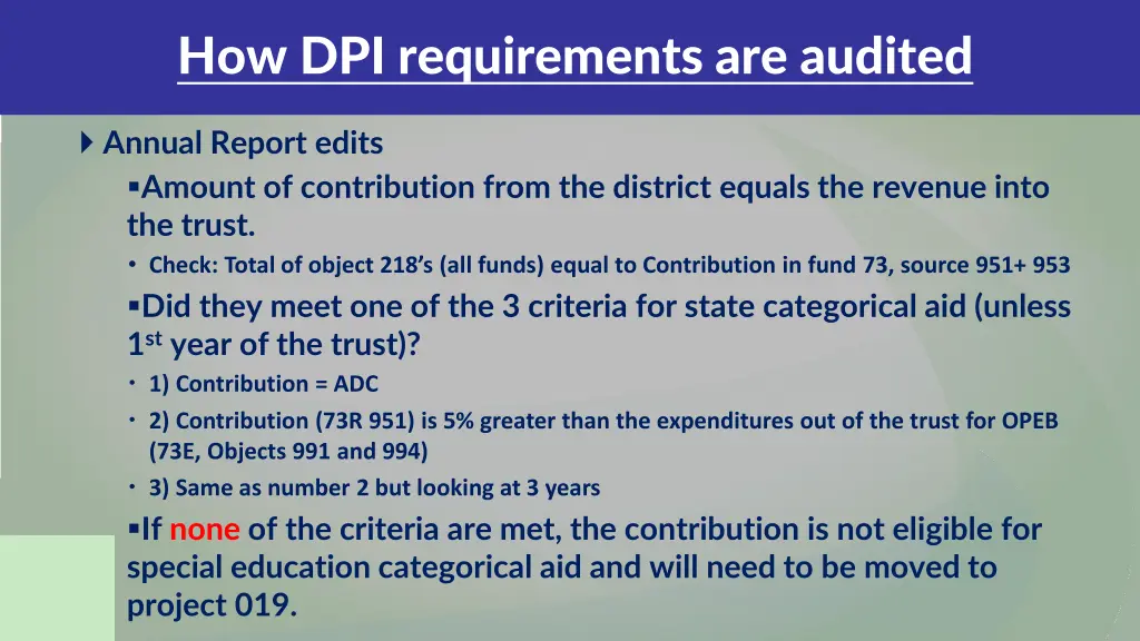 how dpi requirements are audited