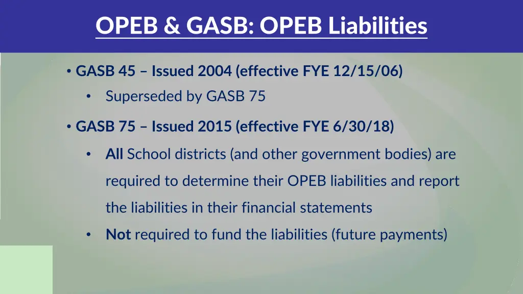 opeb gasb opeb liabilities
