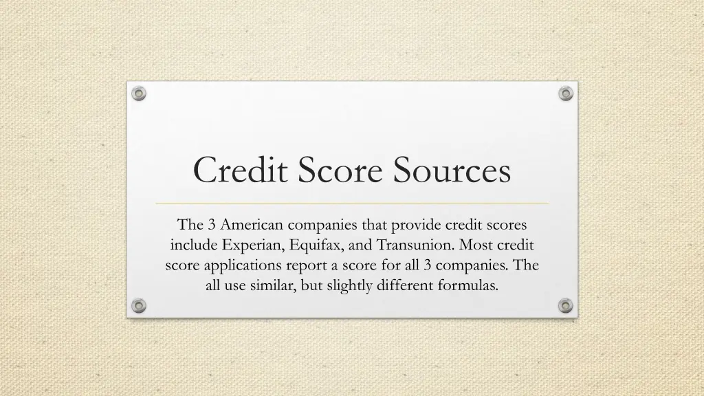 credit score sources