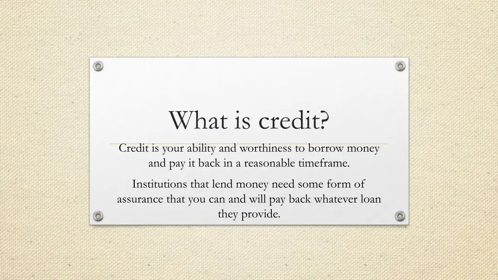 what is credit credit is your ability