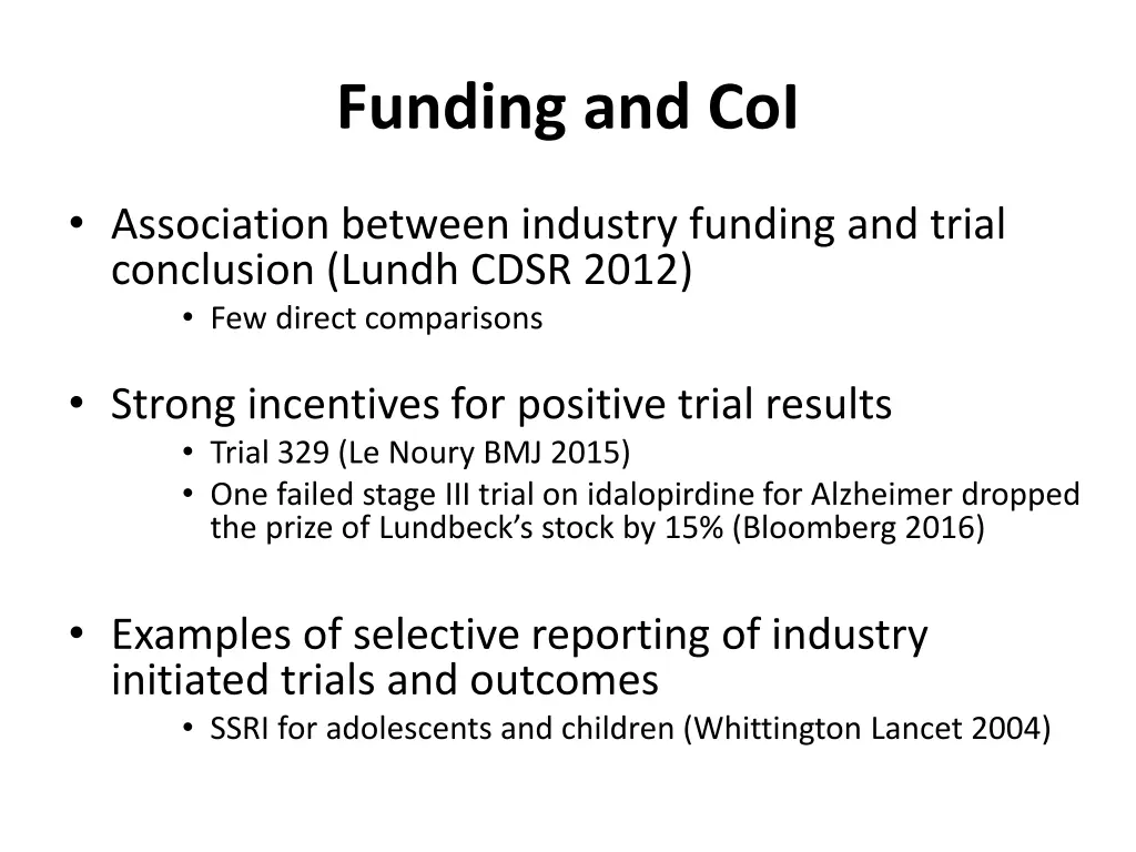 funding and coi