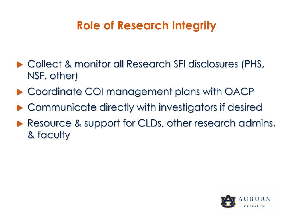 role of research integrity