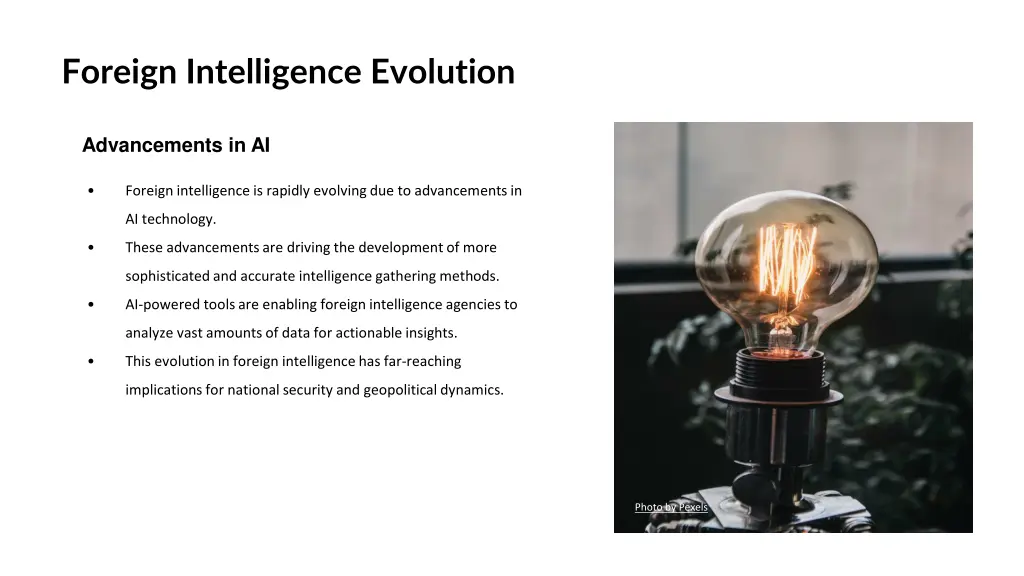 foreign intelligence evolution