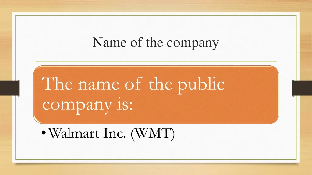 name of the company