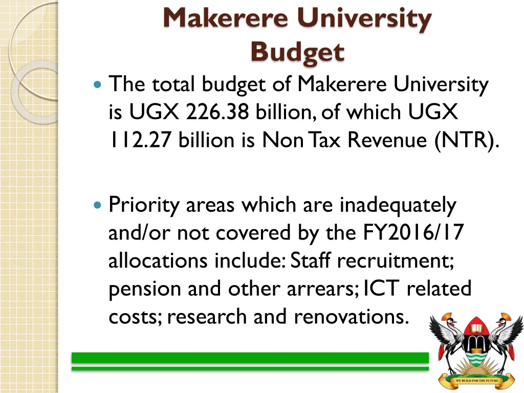 makerere university budget the total budget