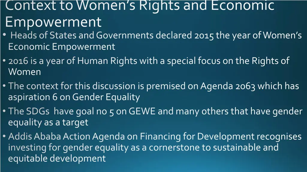 context to women s rights and economic
