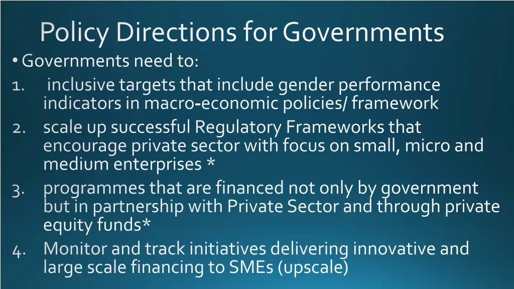 policy directions for governments governments