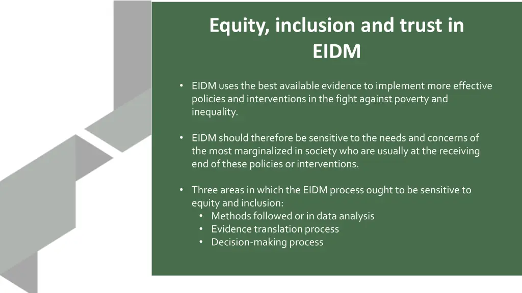 equity inclusion and trust in eidm