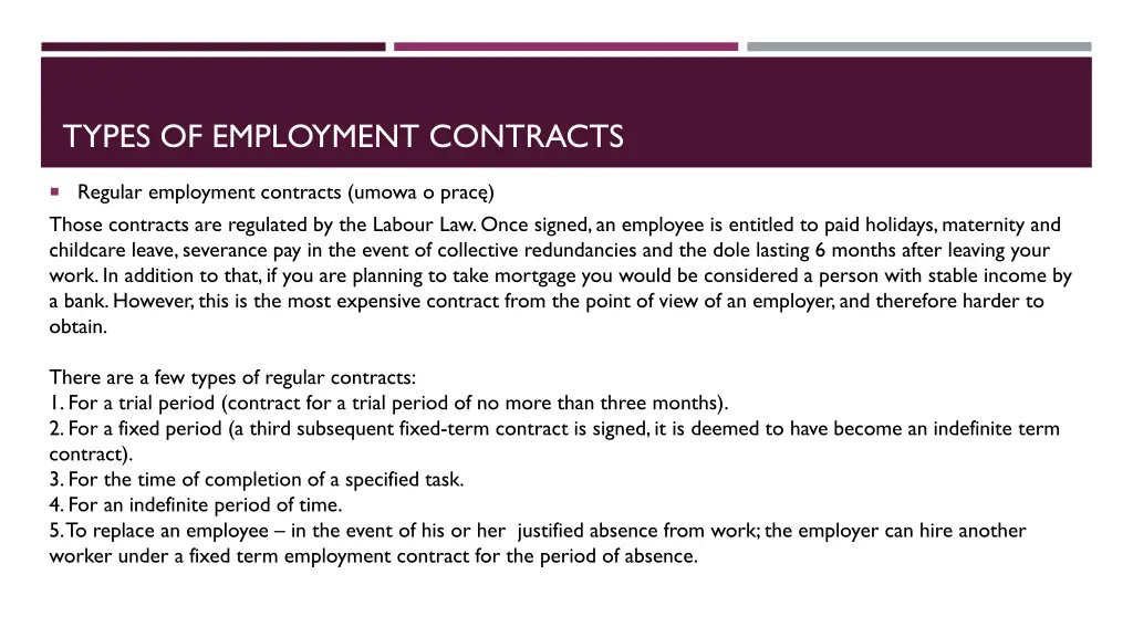 types of employment contracts