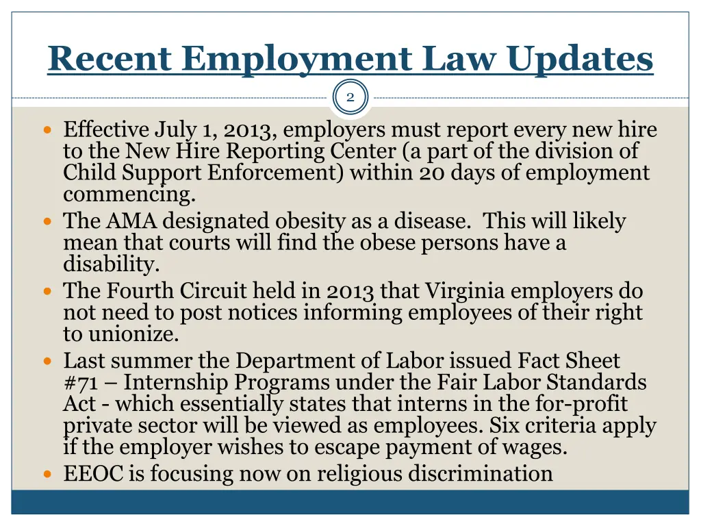recent employment law updates