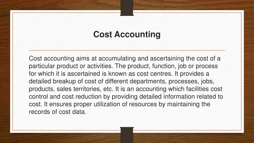 cost accounting