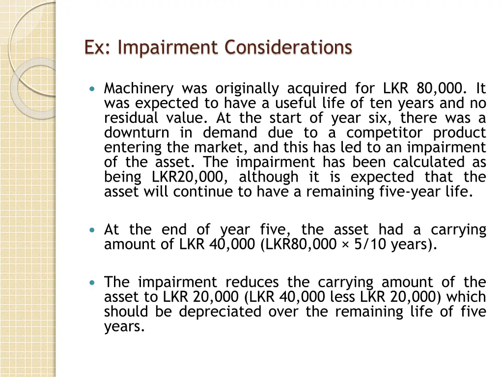 ex impairment considerations