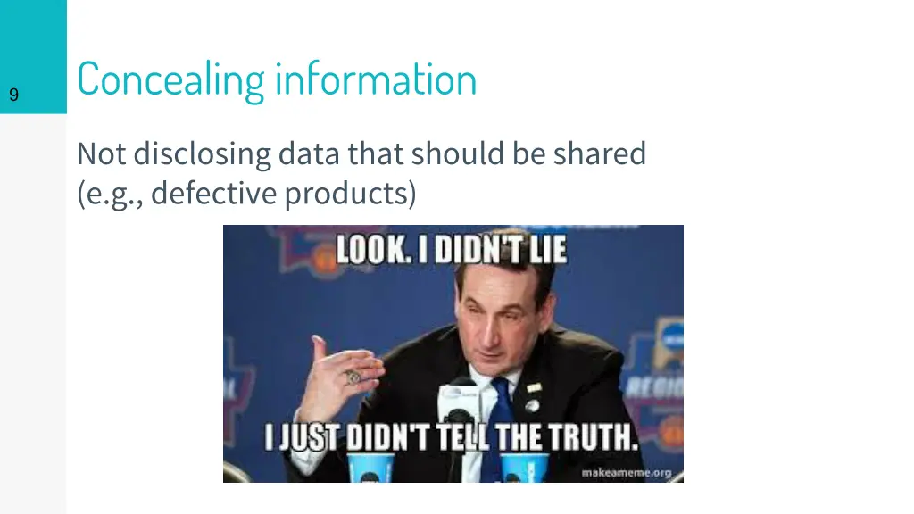 concealing information