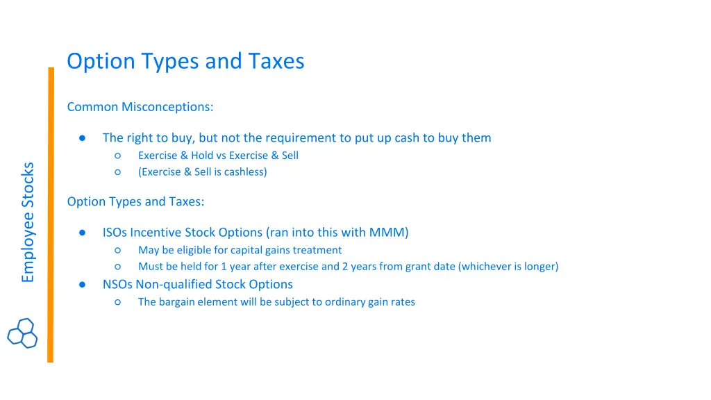 option types and taxes