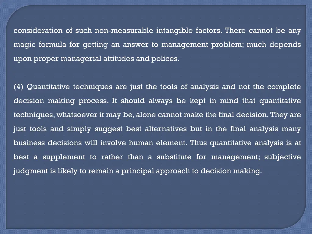 consideration of such non measurable intangible