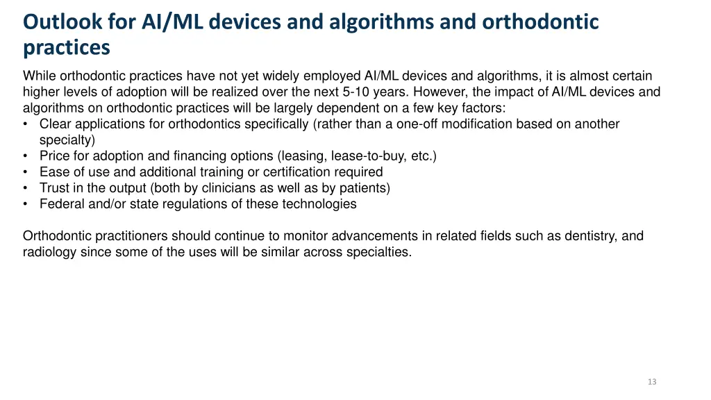 outlook for ai ml devices and algorithms