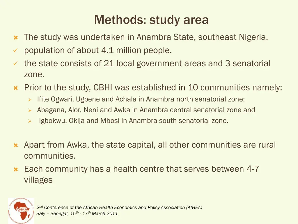 methods study area