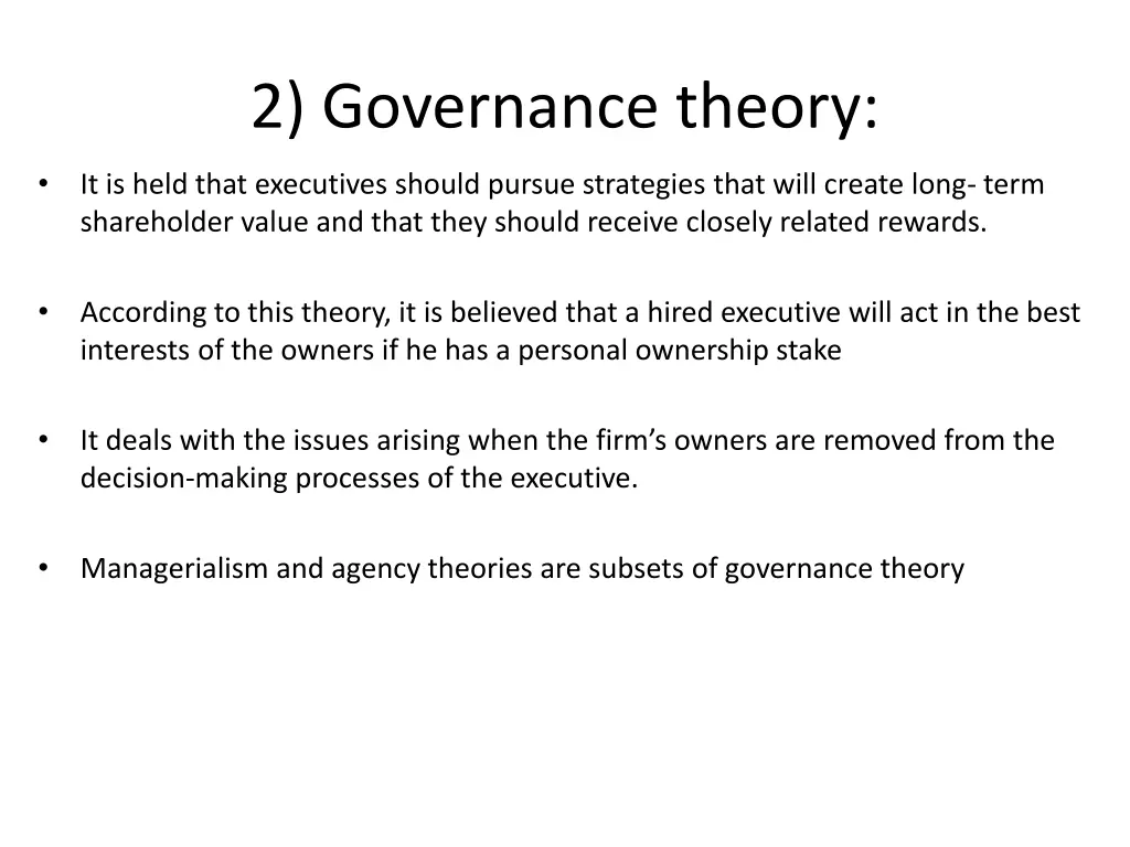 2 governance theory