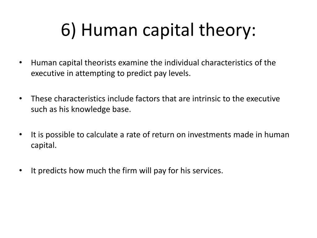 6 human capital theory