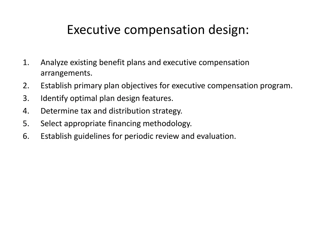executive compensation design
