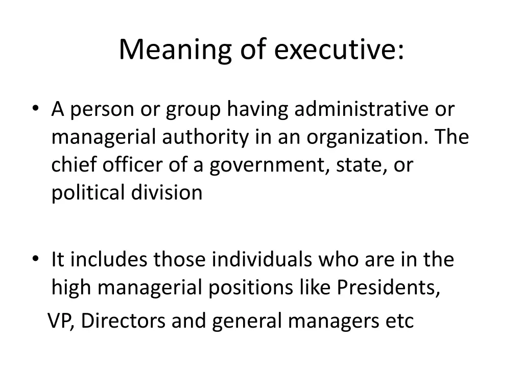 meaning of executive