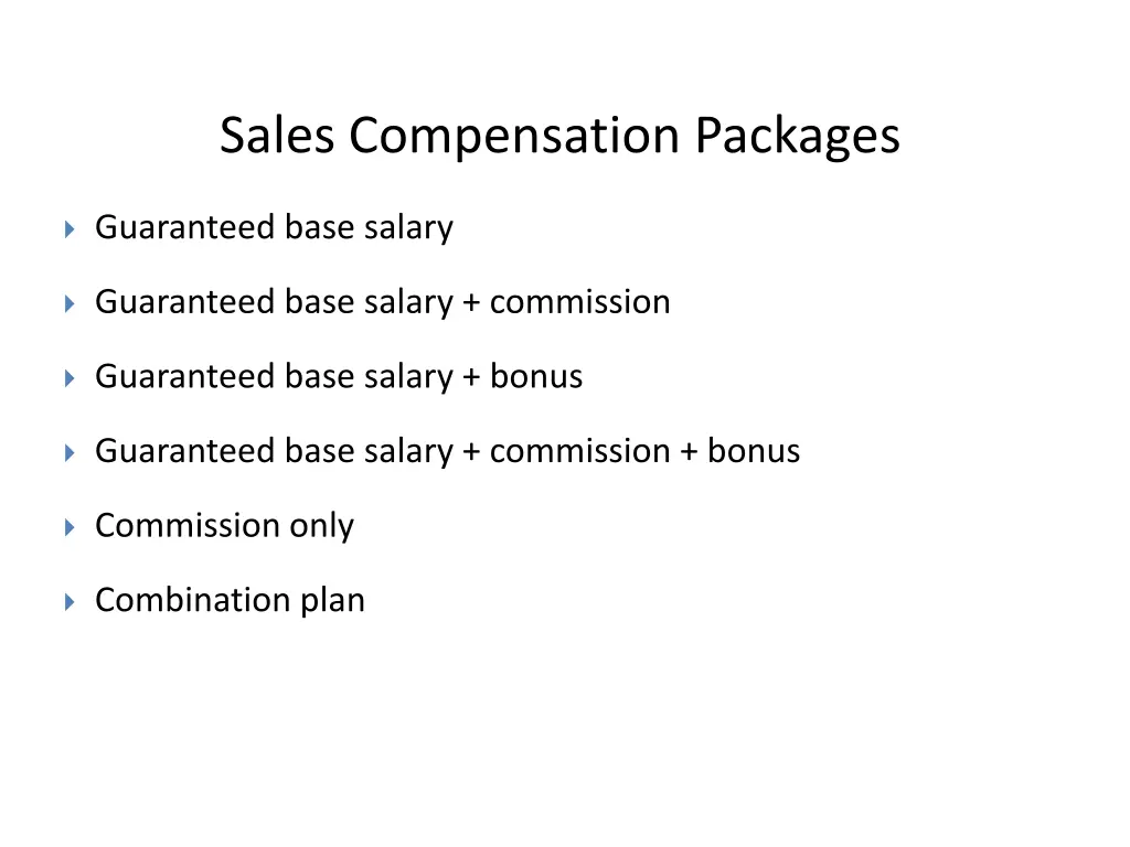 sales compensation packages