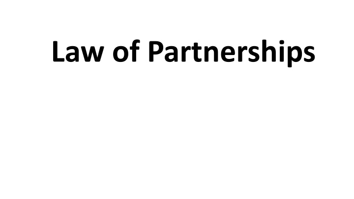 law of partnerships