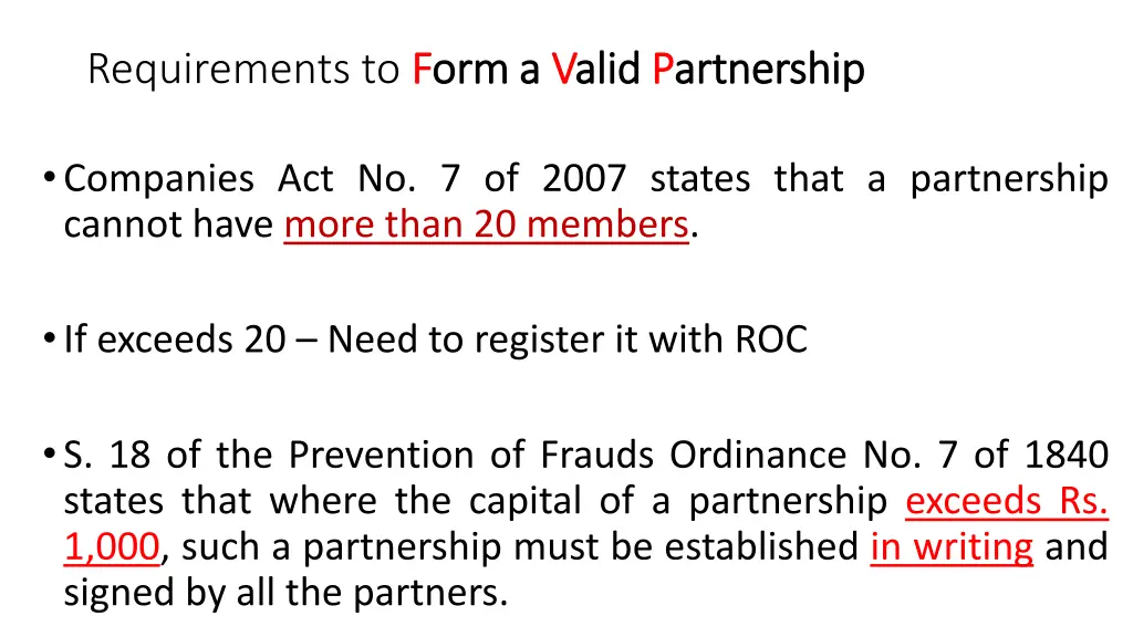 requirements to f form a 1