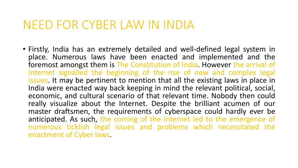need for cyber law in india